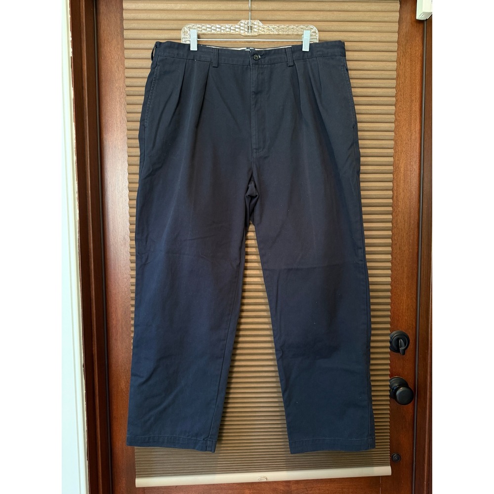 Polo Ralph Lauren Pants Mens VTG 40/30 Andrew Pant Navy Blue Pleated Chino EUC